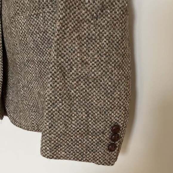 Harris Tweed‎ Vintage Hunter’s Run 100% Wool Blazer Women’s 13 Brown Check - Picture 5 of 10
